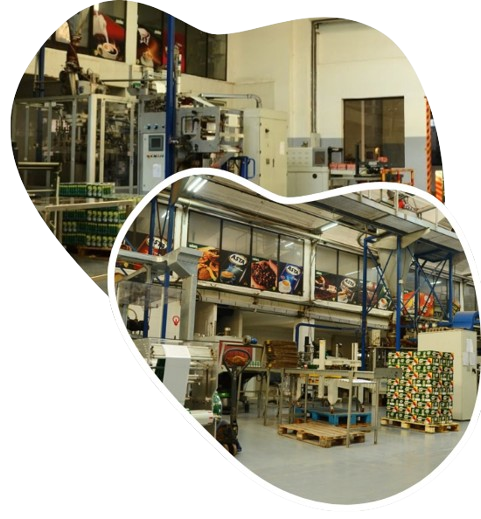 Illustration d’une ligne de production et de conditionnement de café